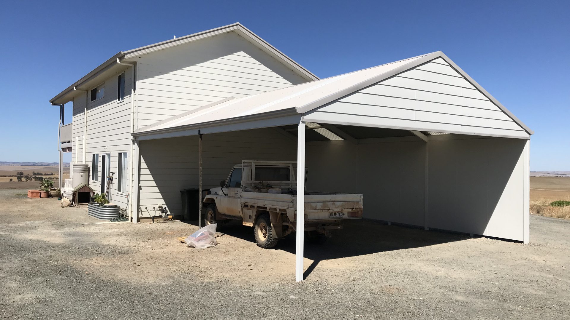 Creative Outdoors Carport Gable with Corrugated Roofing & Fibre Cement Walling